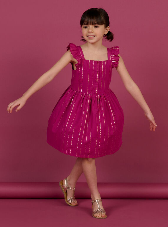 Abito ribes a righe iridescenti bambina NAFLAROB3 / 22S901R4ROBD302