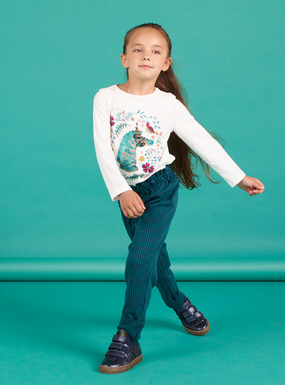 Pantaloni paper bag milano a quadri bambina MATUPANT / 21W901K1PAN070