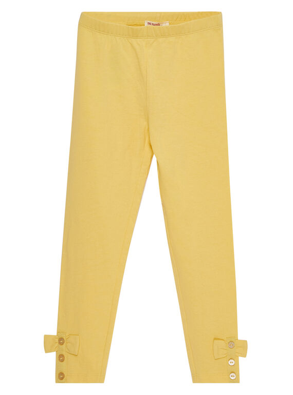 Leggings tinta unita con fiocchi sulla parte inferiore delle gambe JYASOLEG1 / 20SI0182CALB105