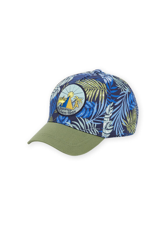 Cappellino blu notte con stampa foglie bambino NYOJOCAP3 / 22SI02C5CHA705