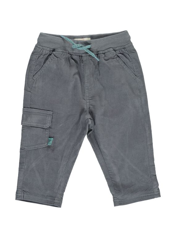 Baby boys' grey velour trousers DUJOPAN9 / 18WG10J3PAN929
