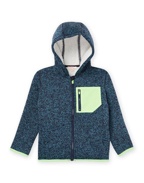 Cardigan blu melange con fodera morbida POJOGITEK2 / 22W902D1GILC200
