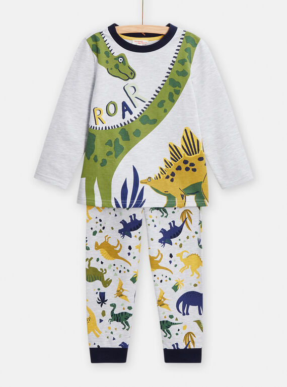 Pigiama grigio melange con stampa e motivo dinosauro bambino TEGOPYJROAR / 24SH1245PYJJ920