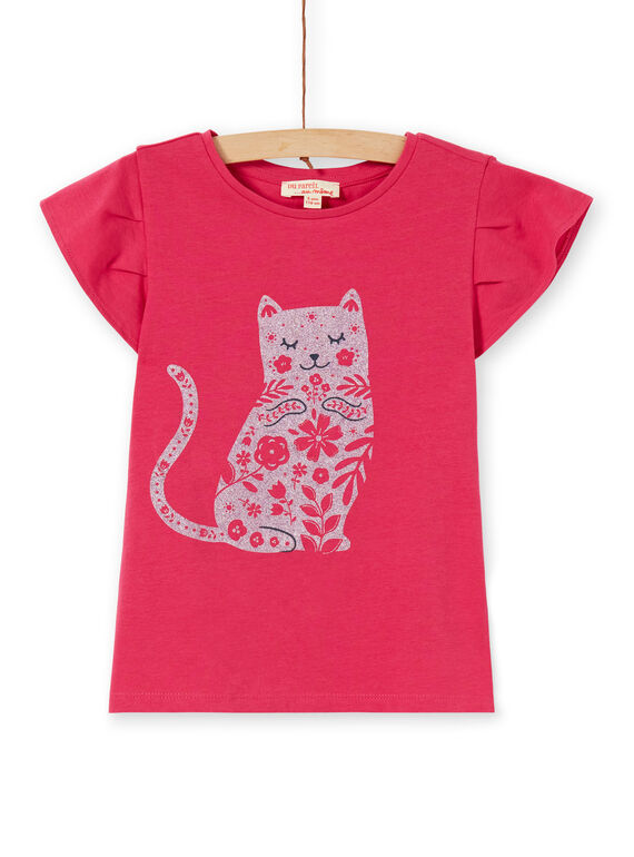 T-shirt rosa con motivo gatto LAJOTI1 / 21S90133D31F507