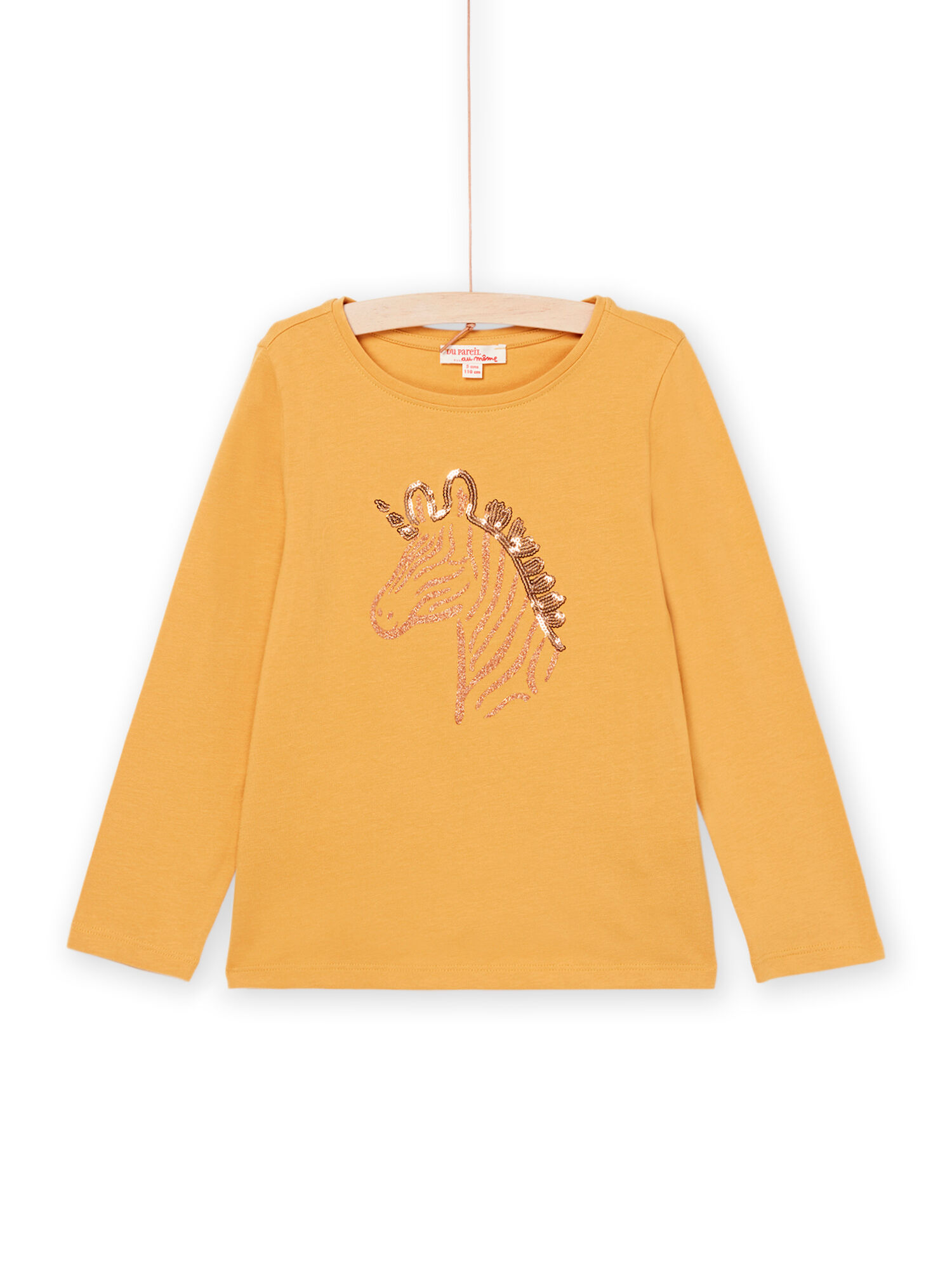 T shirt maniche lunghe gialla con motivo zebra acquisto online