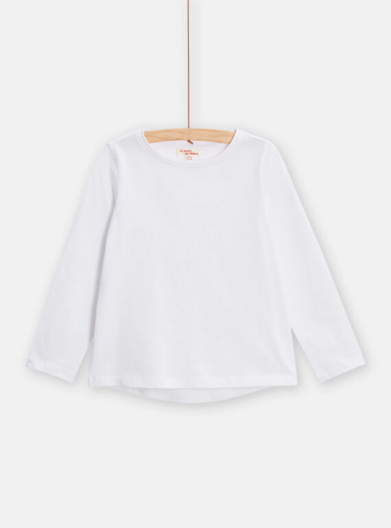 T-shirt a maniche lunghe bianca bambina TAESTEE1 / 24S901V3TML000