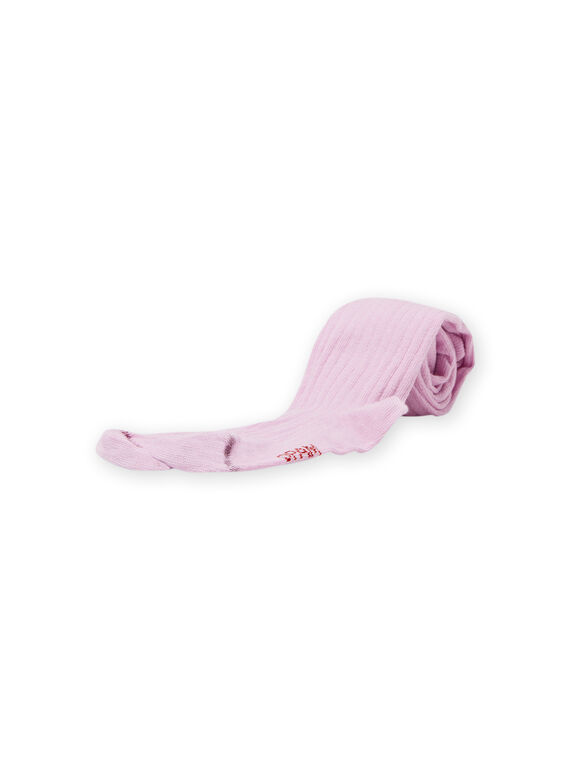 Collant tinta unita a costine rosa lilla bambina MYAJOCOL5 / 21WI011CCOLH700