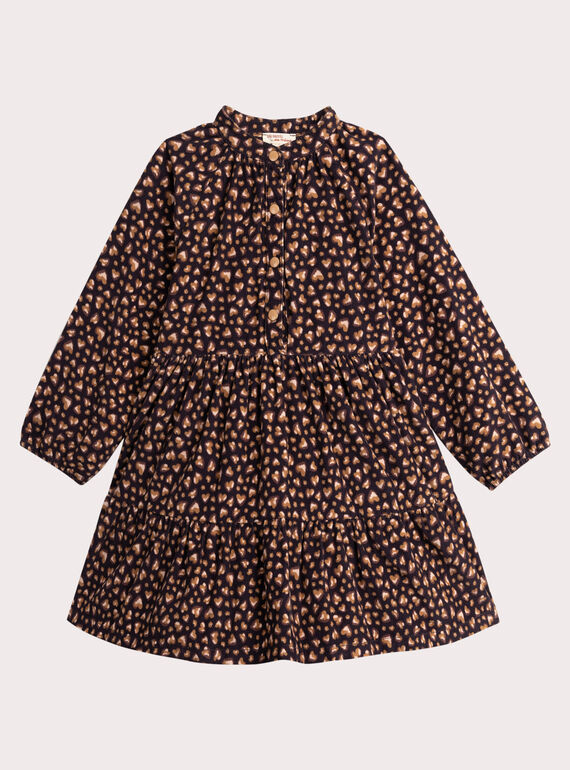 Abito in velluto a coste con stampa leopardo per ragazza  VABAROB1 / 24W901Q2ROB718