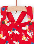 Salopette rossa e bianca con stampa a fiori neonata LIHACOMB / 21SG09X2CBL505