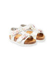 Sandali bianchi con fibbia e stampa ananas neonata LBFNUANAS / 21KK3751D0E000