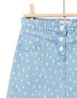 Gonna denim chiaro a pois bambina NAMOJUP2 / 22S901N1JUPP272