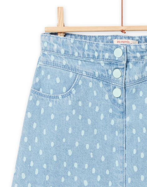 Gonna denim chiaro a pois bambina NAMOJUP2 / 22S901N1JUPP272