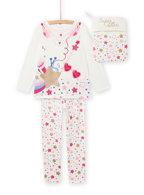 Completo pigiama ecrù super-star bambina NEFAPYJSTA / 22SH11F2PYG001