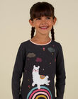 T-shirt grigia stampa lama fantasia bambina MAHITEE2 / 21W901U1TMLJ905