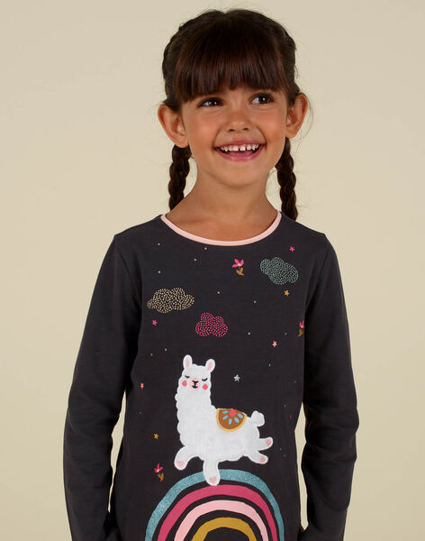 T-shirt grigia stampa lama fantasia bambina MAHITEE2 / 21W901U1TMLJ905