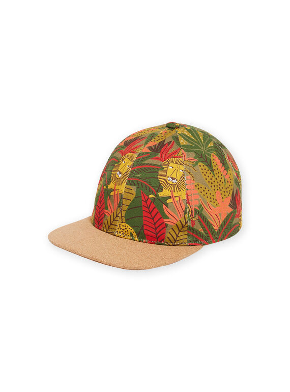 Cappellino verde militare con stampa giungla bambino NYOJOCAP1 / 22SI02C6CHAG631