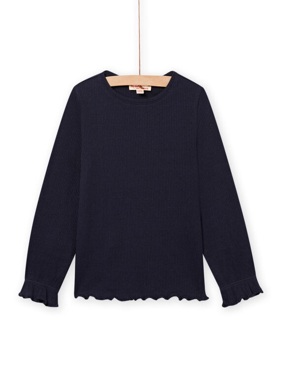 T-shirt morbida blu notte bambina NAJOTEE1 / 22S90172TMLC205