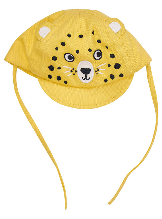 Cappello giallo neonato tigre ricamata JYUTROCASQ / 20SI10F2CHAB114