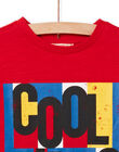 T-shirt rossa con motivo grafico Cool Vibes bambino NOJOTEE2 / 22S90273TML050