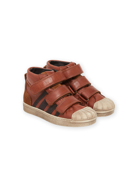 Sneakers alte in pelle cammello POBASCAM / 22XK3673D3P804