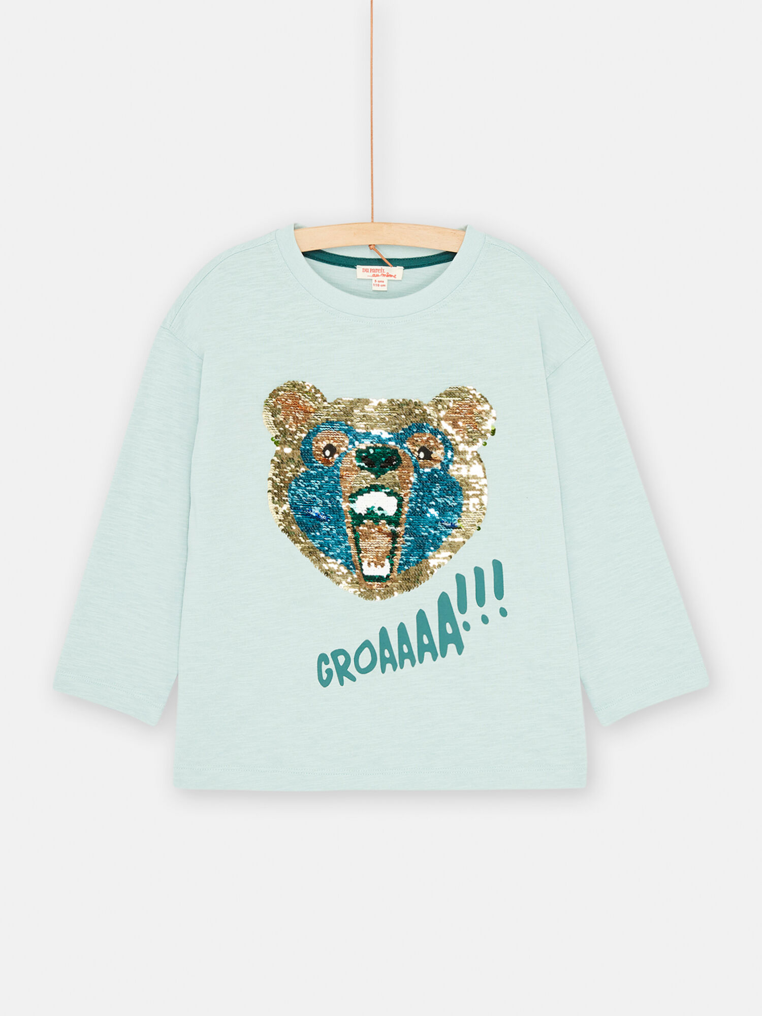 T shirt blu artico con paillettes double face bambino acquisto online T Shirt Canottiera DPAM
