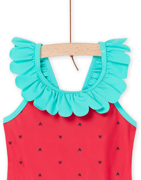 Costume intero rosso fragola con stampa cuori RYIMER1 / 23SI09RAMAIF515