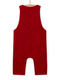 Salopette rossa in velluto a costine con motivi fantasia neonato MUFUNSAL1 / 21WG10M2SAL510
