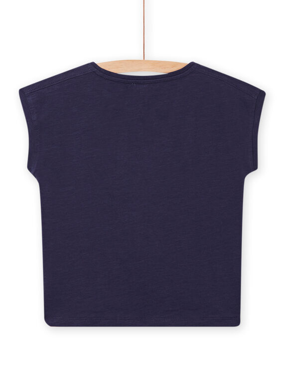 T-shirt navy con stampa zebra colorata bambina NALUTI2 / 22S901P1TMC070