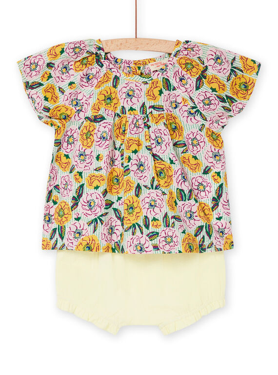 Camicia e bloomer ecrù e viola RIEXOENS / 23SG09V1ENS001