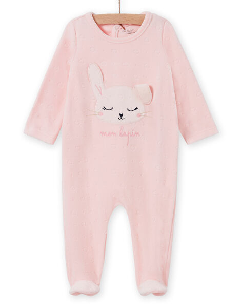 Grenouillere Rose En Velours Motif Lapin Bebe Fille Pyjama Bebe Dpam