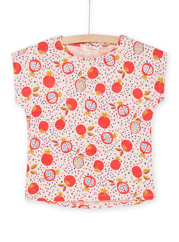 T-shirt rosa cipria con stampa frutta e pois RAJOTI6 / 23S901Z2TEED327
