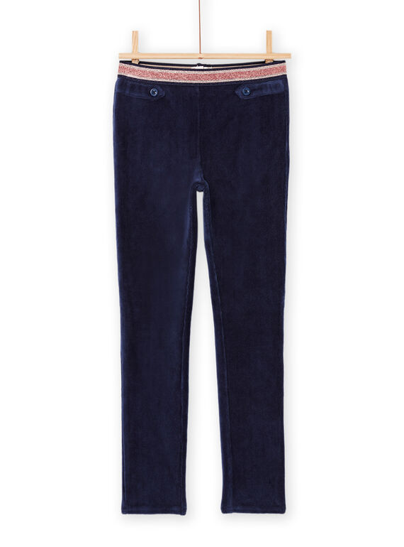 Pantaloni taglio morbido in velluto navy PAJOMIL3 / 22W901D2PAN070