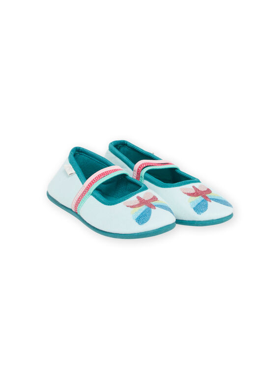 Ballerine azzurre con motivo farfalla bambina NAPANTPAPILL / 22KK3521D07C201