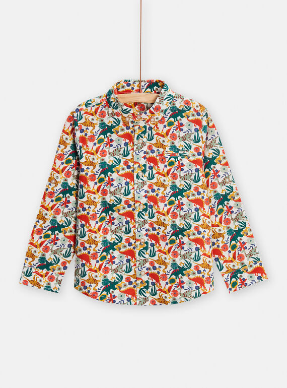 Camicia ecrù con stampa dinosauri bambino TOJACHEM1 / 24S90212CHM001