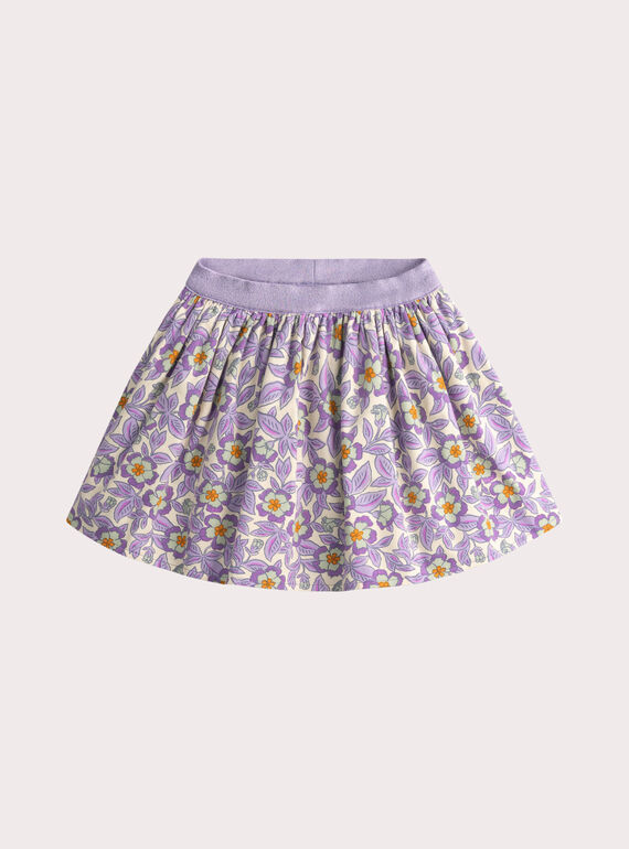 Gonna double-face in velluto a coste viola per bambina VAPERJUP2 / 24W901R1JUP005