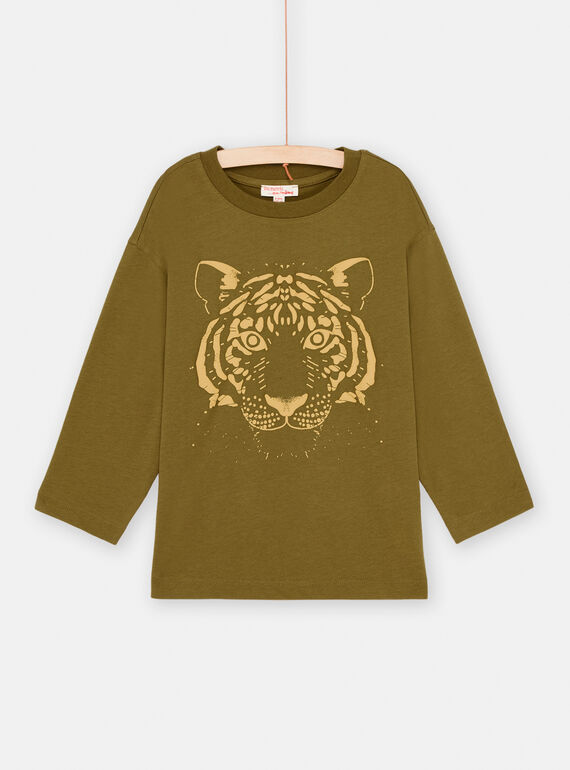 T-shirt kaki con motivo tigre bambino SOJOTIEP1 / 23W902G3TML612