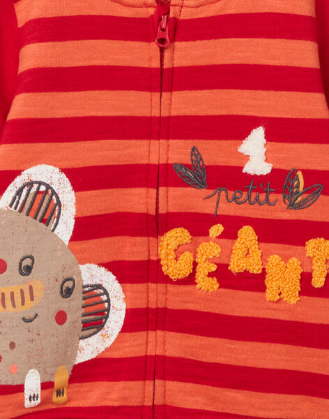 Cardigan a righe motivo elefante fantasia neonato NUFLAGIL / 22SG10R1GIL405