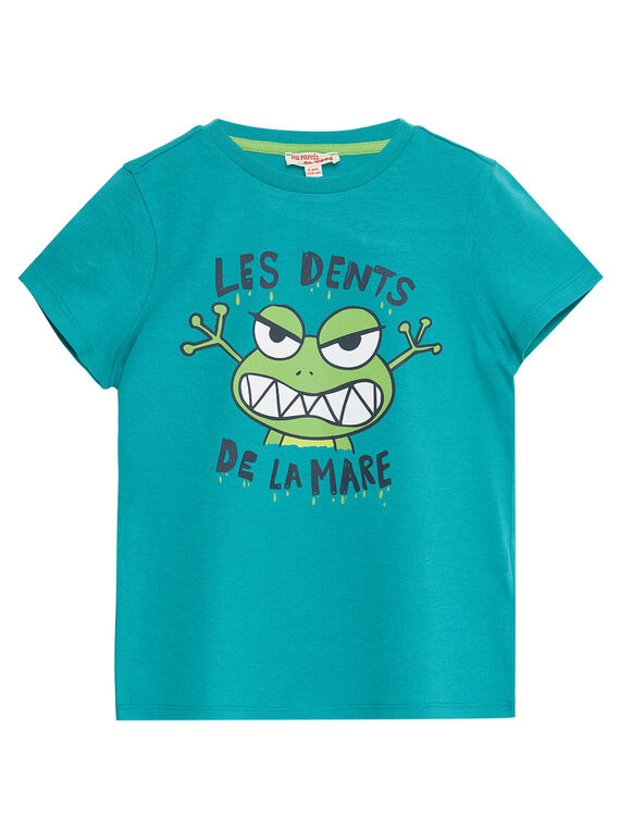 T-shirt bambino maniche corte verde con stampa rana JOJOTI8 / 20S902T1D31600