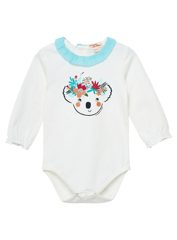 Body ecrù, collo con volant neonata JICLOBODY / 20SG0911BOD001