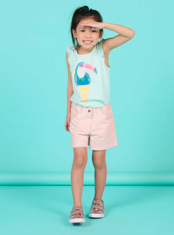 T-shirt blu ghiaccio bambina NAFICDEB2 / 22S901U2DEB219