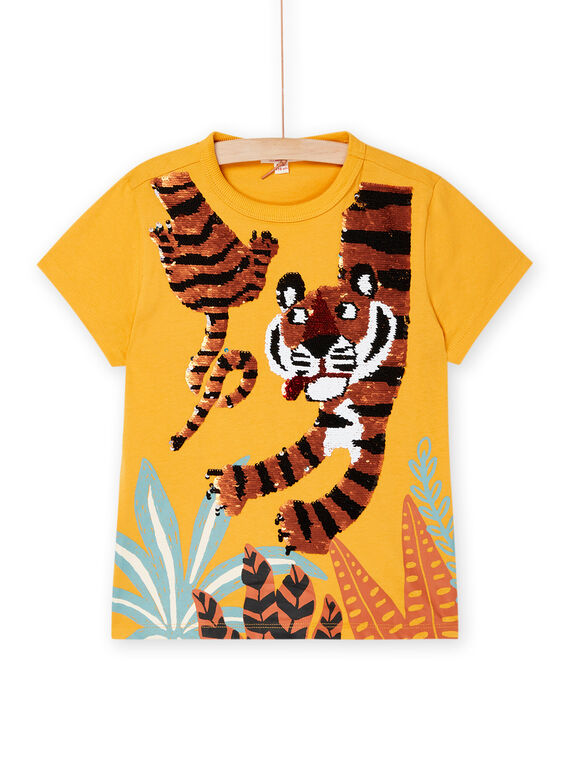 T-shirt gialla con stampa tigre ROSUMTI4 / 23S902Y1TMCB116