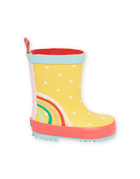 Stivali da pioggia gialli con motivo arcobaleno neonata NIPLUIRAINBO / 22KK3761D0C010
