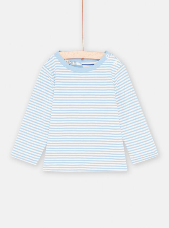 T-shirt azzurra e bianca double face neonato SUFORTEE1 / 23WG10K2TML632