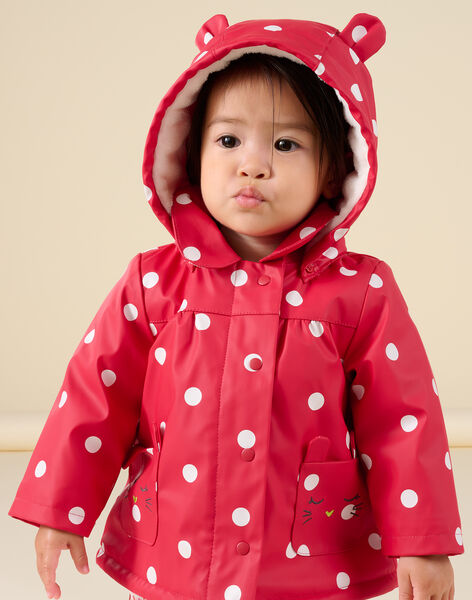 Impermeabile con cappuccio con stampa pois 22WG09F1IMP050