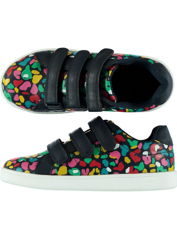 Sneakers multicolore leopardate bambina GFBASMIX / 19WK35I5D3F099