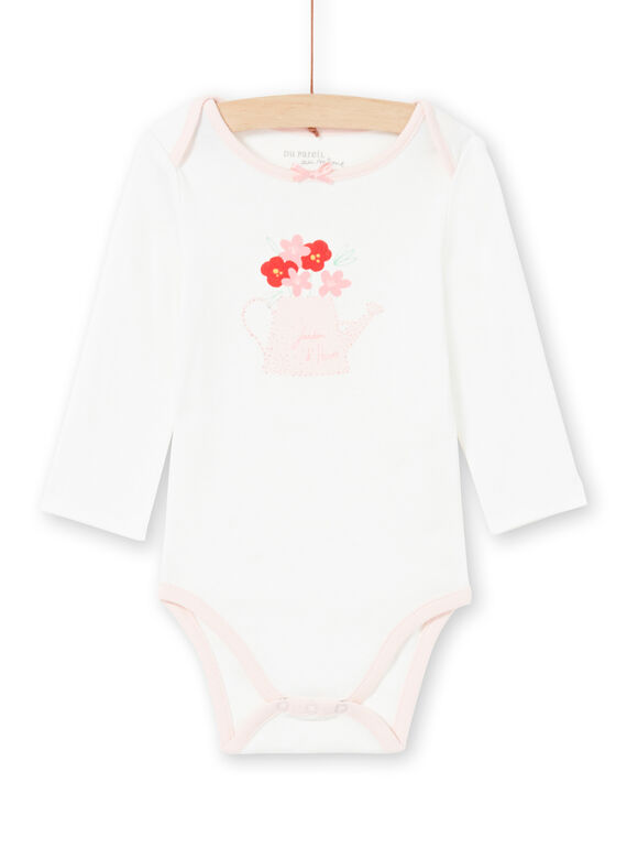 Body ecrù e rosa neonata MEFIBODJAR / 21WH13B3BDL001
