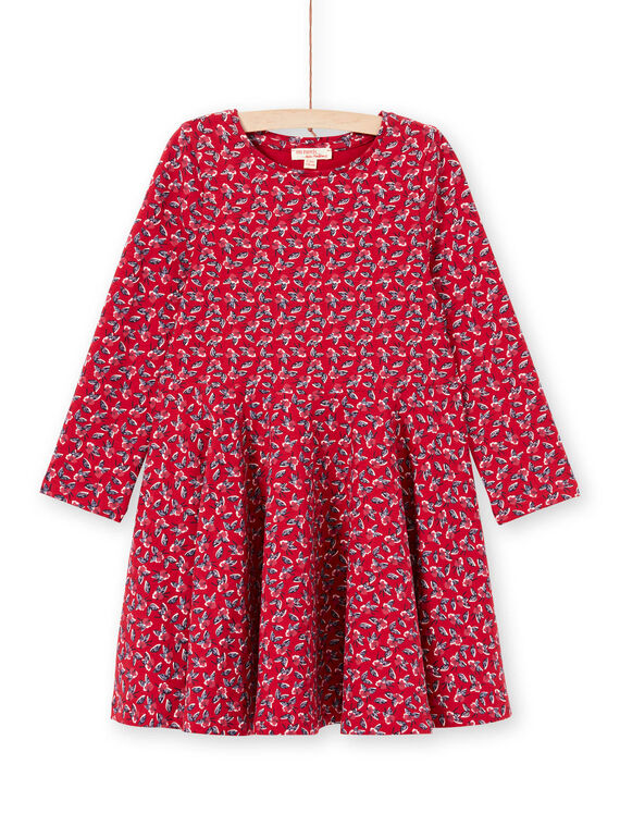 Abito rosso stampa a fiori bambina MAMIXROB3 / 21W901J1ROB511
