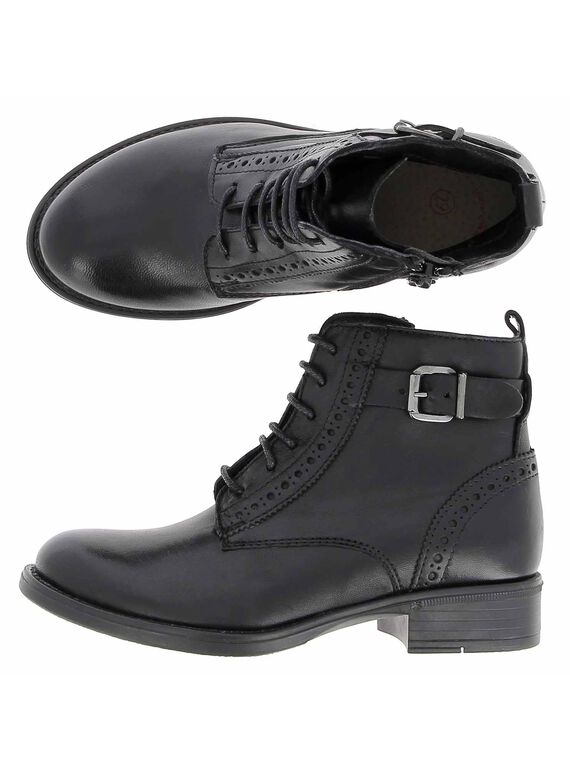 Girls' leather boots DFBOOTISSA / 18WK35T9D0D090