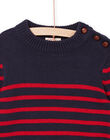 Maglia blu notte a righe rosse. POJOPUL3 / 22W902D3PUL705