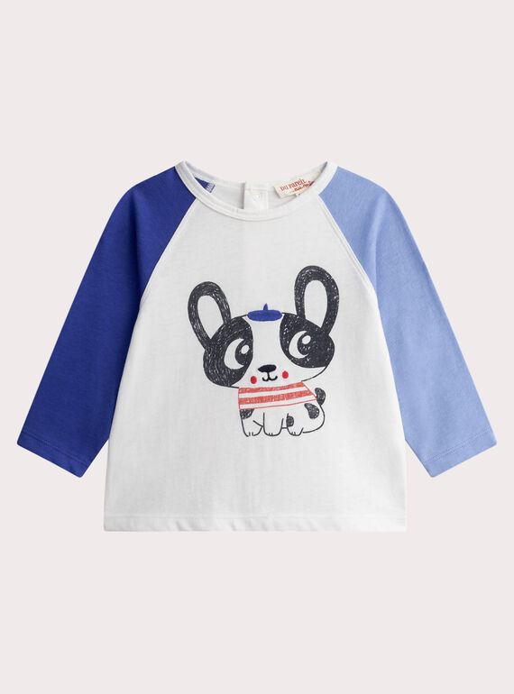 T-shirt écru e blu per neonato WUKATEE3 / 25SG1034TMLA002